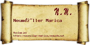 Neumüller Marica névjegykártya
